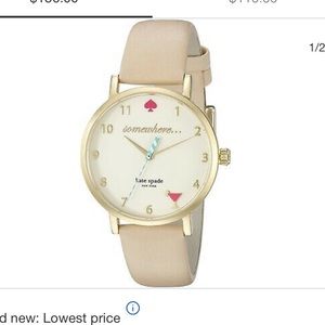 Kate Spade watch with beige leather strap